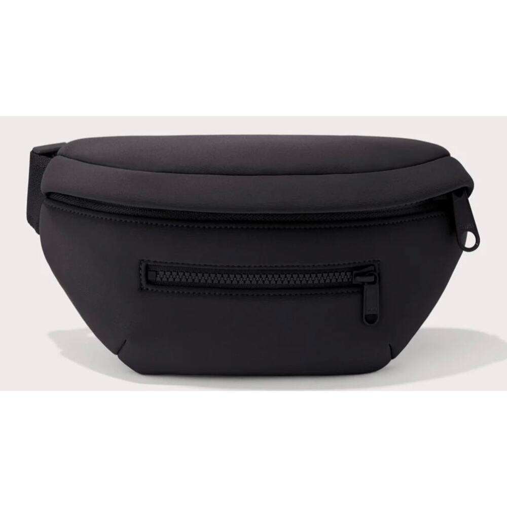 Dagne Dover Onyx Black Ace Neoprene Fanny Pack Belt Bag NWOT